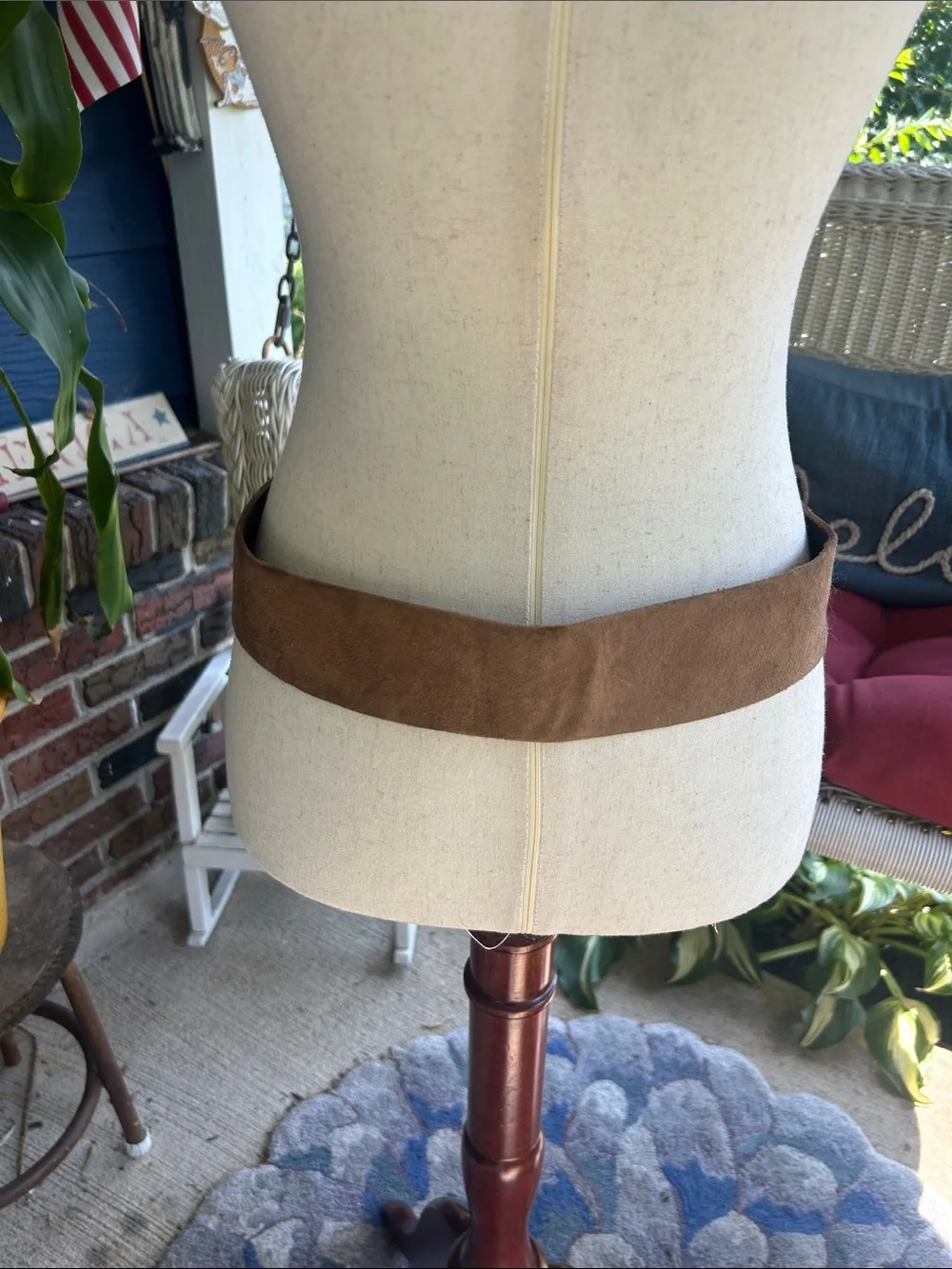 Vintage Tan Suede Belt